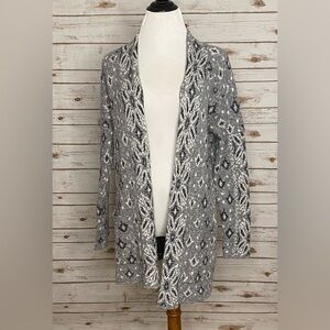Lucky Brand grey/black/white open cardigan sweater Size Small